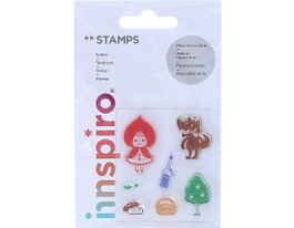 Innspiro Set de tampons acryliques Caperucita roja 5,3x6cm