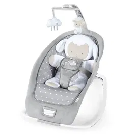 Ingenuity Transat bébé évolutif et pliable Cuddle Lamb - Petit Mouton, 3 positions, 12 mélodies, 4 sons nature, vibrations, peluches incluses, 0-3 ans
