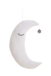 Creaciones Llopis Coussin décoratif en forme de lune suspendu blanc polaire 38 x 30 cm en polyester