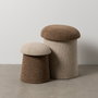 Pouf Marron Beige Bois MDF 40 x 40 x 48 cm (2 Unités)
