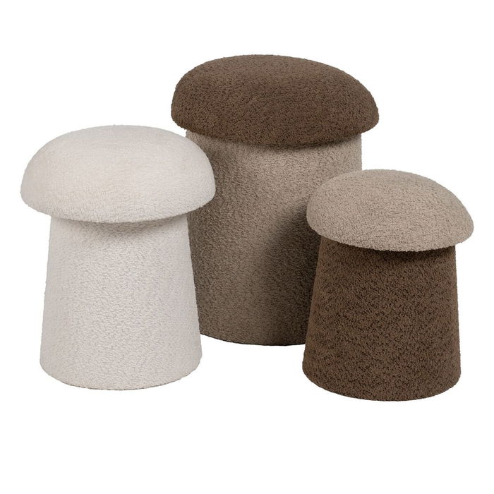 Pouf Marron Beige Bois MDF 40 x 40 x 48 cm (2 Unités)