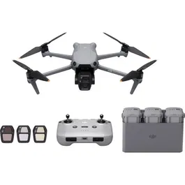 DJI Air 3S Fly More Combo avec RC-N3 - Drone double caméra CMOS 1" et téléobjectif 70 mm, 14 stops de plage dynamique, panoramique libre, RTH intelligent