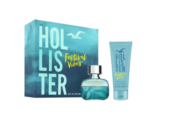 Hollister Festival Vibes Coffret Homme avec Gel-Douche 2-en-1 et Eau de Toilette