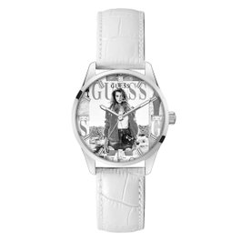 Guess GW0289L1 avec bracelet en cuir blanc et boîtier gris