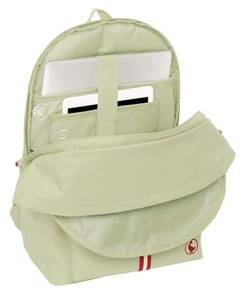 Safta Basics Mochila doble pour ordinateur portable 15,6" avec chargeur USB, sac à dos beige, 31 x 44 x 18 cm