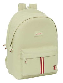 Safta Basics Mochila doble pour ordinateur portable 15,6" avec chargeur USB, sac à dos beige, 31 x 44 x 18 cm