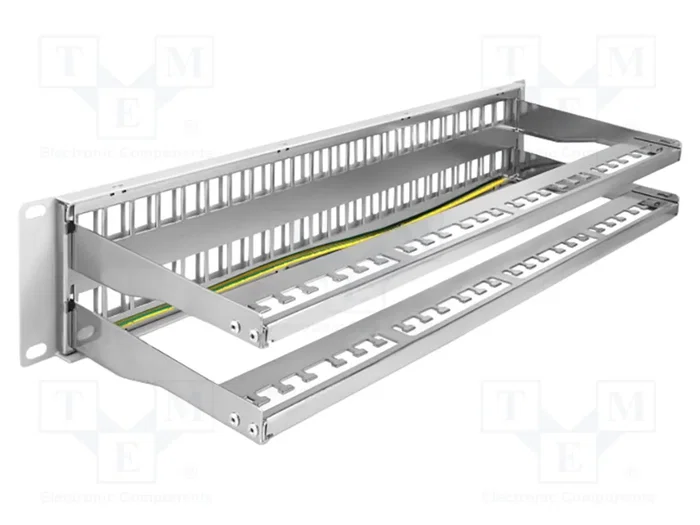 DELOCK Panneau de brassage Keystone 2U gris