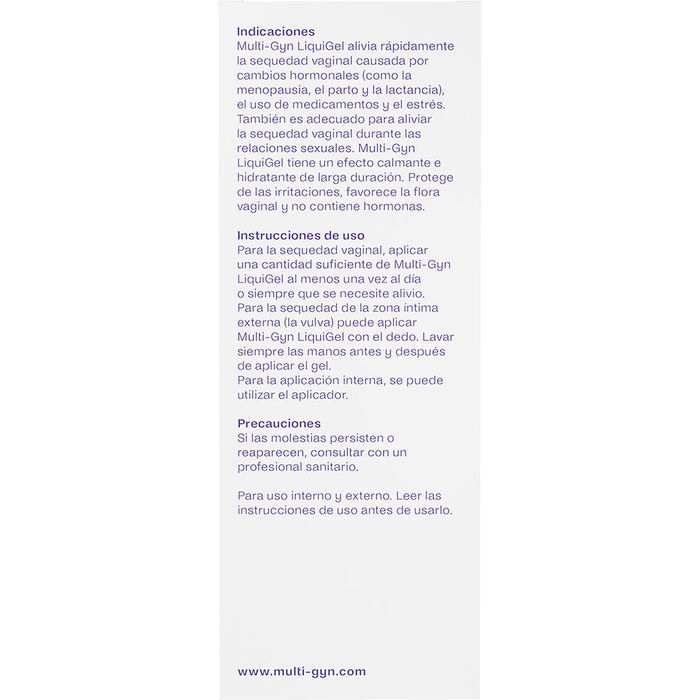 Multi-Gyn LiquiGel Soin sécheresse vaginale - Hydratation immédiate et soulagement - 50 ml