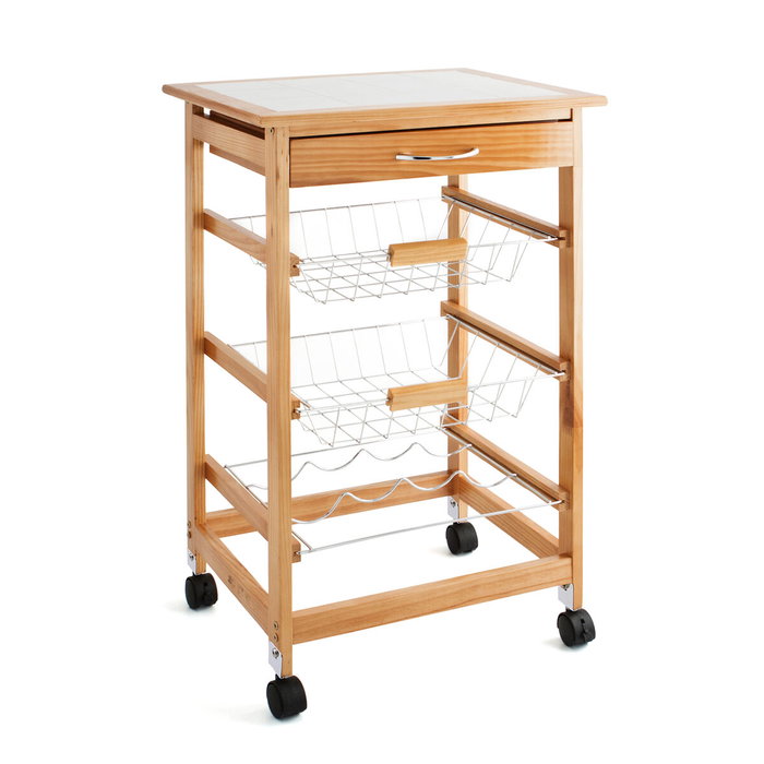 Chariot Multi-usages Quid Garbo Marron Bois 47 x 37 x 76 cm Chariot Multi-usages Quid Garbo Marron Bois 47 x 37 x 76 cm