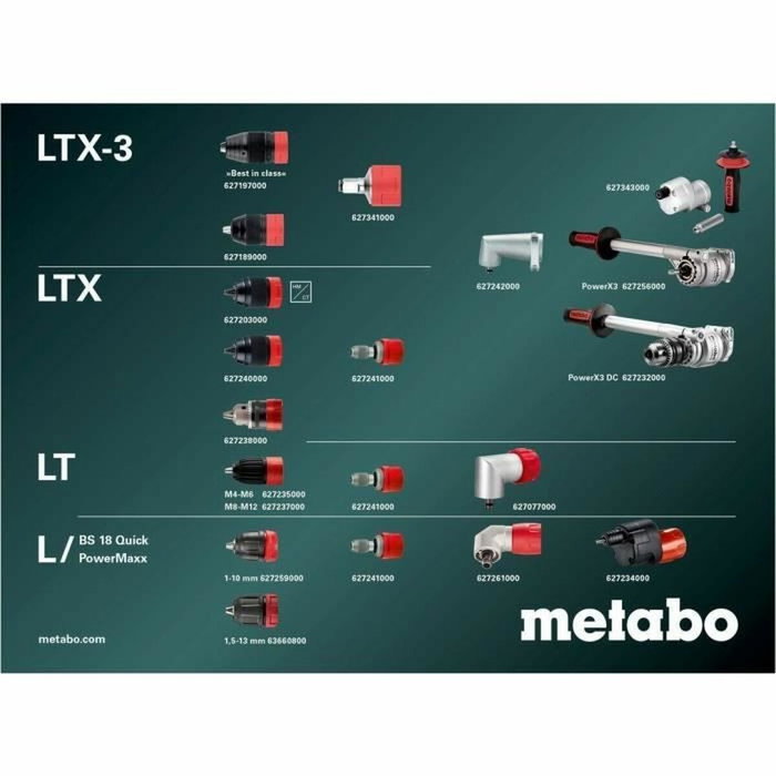 Metabo BS 18 LT BL Q - Perceuse-visseuse sans fil 18 V avec 2 batteries LiHD 4 Ah