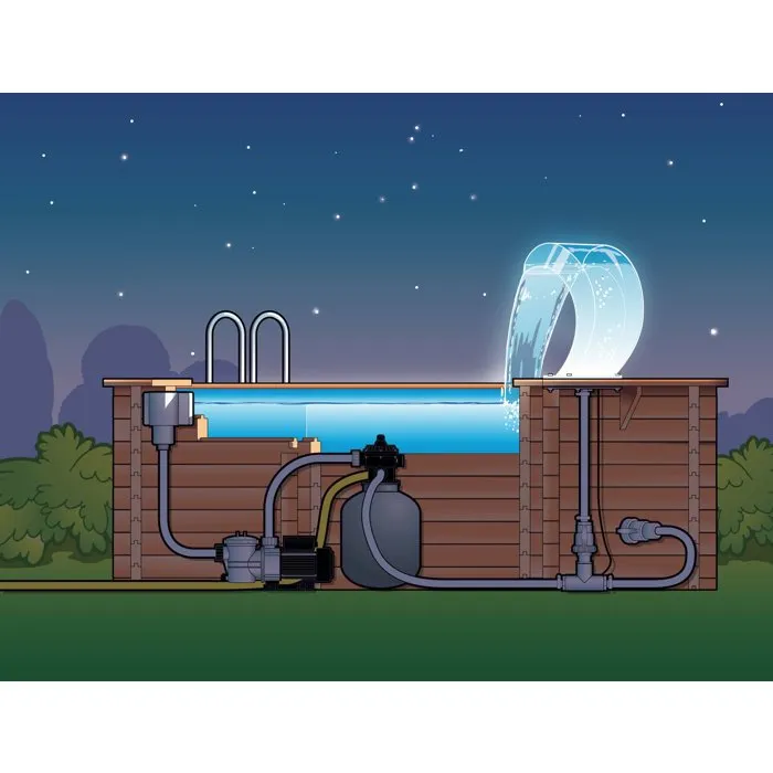Ubbink Cascade Mamba en acrylique avec anneau LED 24 LEDs, film d'eau décoratif - H54 x 47,5 x 30 cm Ubbink Cascade Mamba en acrylique avec anneau LED 24 LEDs, film d'eau décoratif - H54 x 47,5 x 30 cm