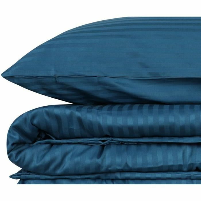 Bigbuy Home Parure de couette Satin King en coton bleu 240 x 220 cm Bigbuy Home Parure de couette Satin King en coton bleu 240 x 220 cm