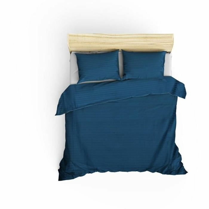 Bigbuy Home Parure de couette Satin King en coton bleu 240 x 220 cm Bigbuy Home Parure de couette Satin King en coton bleu 240 x 220 cm
