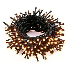 Basics Guirlande 2400 LED blanc chaud câble noir