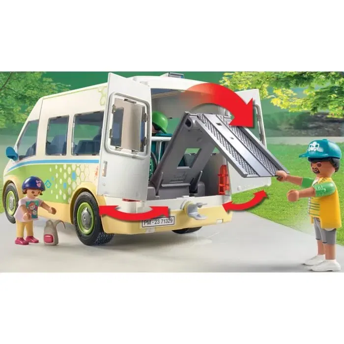 Playmobil 71329 Bus scolaire, gamme City Life - L'école, 53 pièces, jouet pour enfants dès 4 ans avec personnages et accessoires