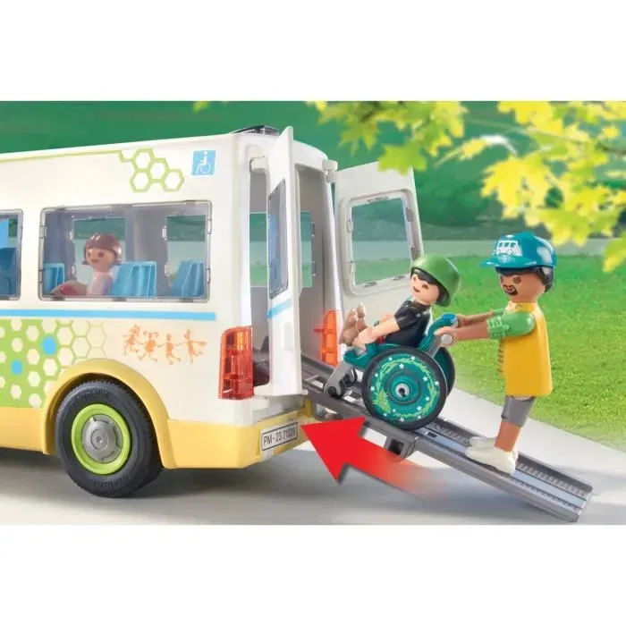 Playmobil 71329 Bus scolaire, gamme City Life - L'école, 53 pièces, jouet pour enfants dès 4 ans avec personnages et accessoires
