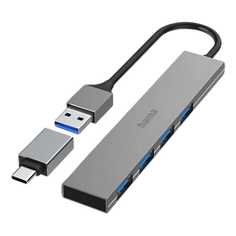Hama USB Hub Prime Line Silver