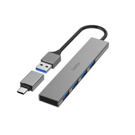 Hama USB hub Prime Line Gris