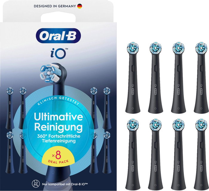 Oral-B Pack de 8 têtes de brosse à dents iO Ultimative Reinigung Noir