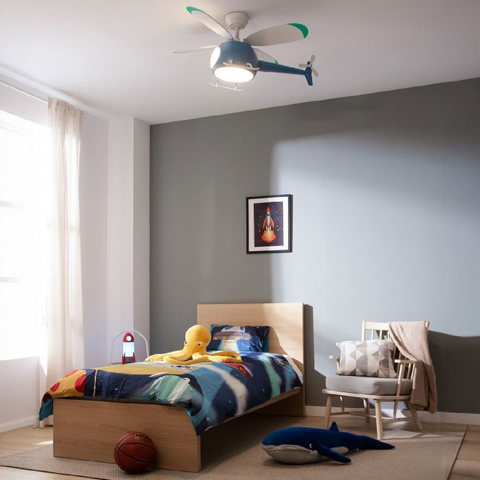 Ventilateur de Plafond avec Lumière Cecotec EnergySilence Aero 4600 Helicopter Bleu 35 W 32 W Hélicoptère