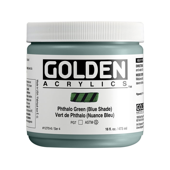 Golden Heavy Body Couleurs Acryliques Thalo Vert (Bleu) 473 ml Golden Heavy Body Couleurs Acryliques Thalo Vert (Bleu) 473 ml