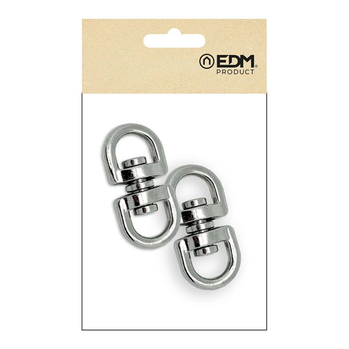 Edm Anneau pivotant modèle Ap12, acier nickelé, 10 mm, 2 unités