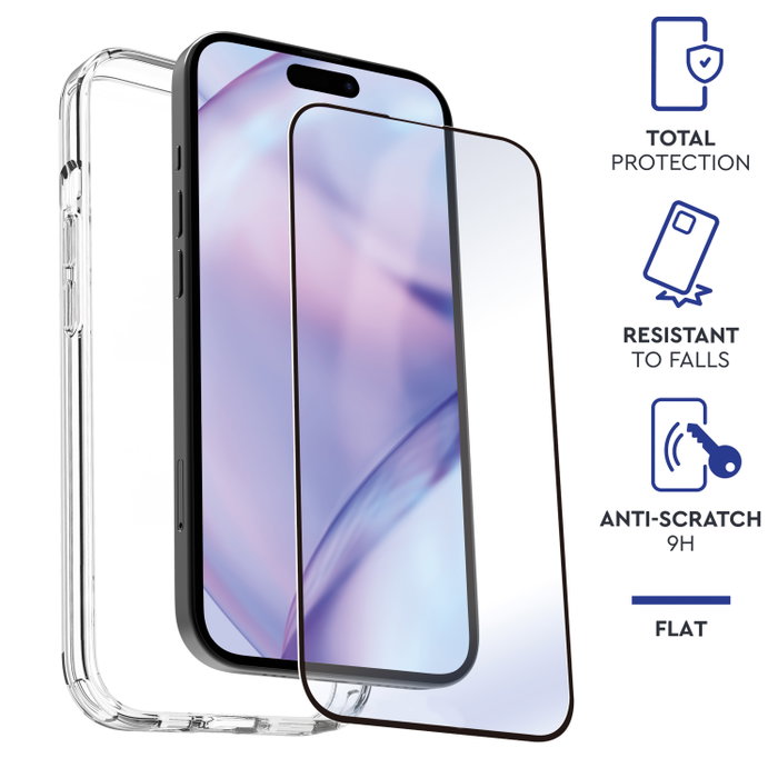 Myway Pack Carcasse et Verre Trempé pour Apple iPhone 15 Plus - Coque TPU Transparente + Protection d'Écran 9H Cristal Soft Myway Pack Carcasse et Verre Trempé pour Apple iPhone 15 Plus - Coque TPU Transparente + Protection d'Écran 9H Cristal Soft