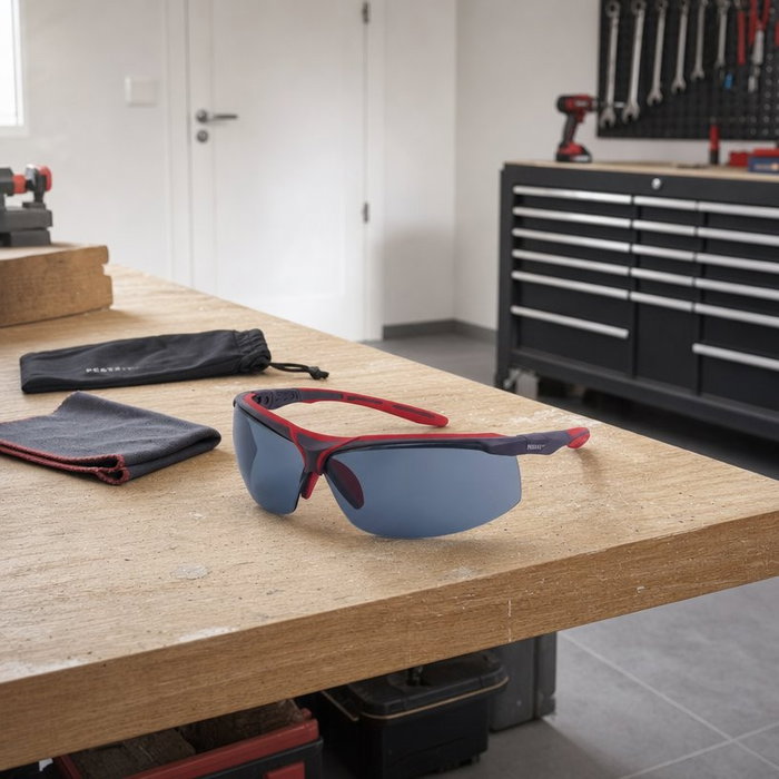 OPTOR Pegaso Aventur Lunettes de Protection Rouge-Noir Lentilles Solaires