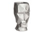 Giftdecor Jarron Cara 3D en Poliresine Argenté 12x24x16 cm (Set de 4)