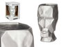 Giftdecor Jarron Cara 3D en Poliresine Argenté 12x24x16 cm (Set de 4)