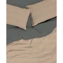 Parure de lit Gris / Beige en coton renforcé avec housse de couette 140 x 200 cm et taie d'oreiller 60 x 60 cm