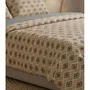 Parure de lit Gris / Beige en coton renforcé avec housse de couette 140 x 200 cm et taie d'oreiller 60 x 60 cm