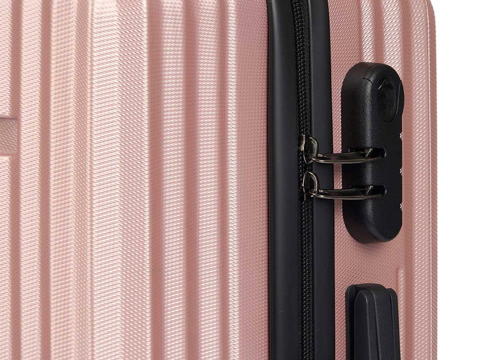 Arte Regal Set 3 valises ABS rose 76x49x30 cm, moyen 67x45x26 cm, petit 57x38x23 cm