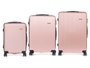Arte Regal Set 3 valises ABS rose 76x49x30 cm, moyen 67x45x26 cm, petit 57x38x23 cm
