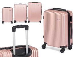 Arte Regal Set 3 valises ABS rose 76x49x30 cm, moyen 67x45x26 cm, petit 57x38x23 cm