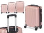 Arte Regal Set 3 valises ABS rose 76x49x30 cm, moyen 67x45x26 cm, petit 57x38x23 cm
