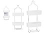 Berilo Étagère de Douche 2 Niveaux Blanc Métal et Plastique 28x60x14 cm (Set de 6)