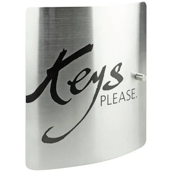 Burg Wachter 6205/10 Ni Keys Please - Armoire à clés en inox avec 10 crochets et fermeture aimant réglable
