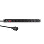 Lanview Barre d'alimentation 19 pouces 1U 16A avec 8 prises Schuko