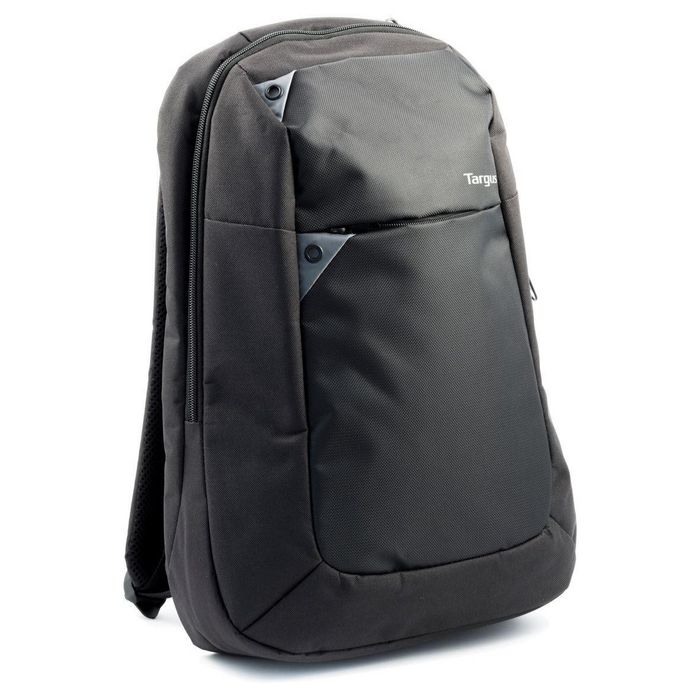 Targus Sac à dos Intellect Noir/Gris pour Ordinateur Portable 15,6 Pouces - Compartiment Matelassé, Poche à Accès Rapide