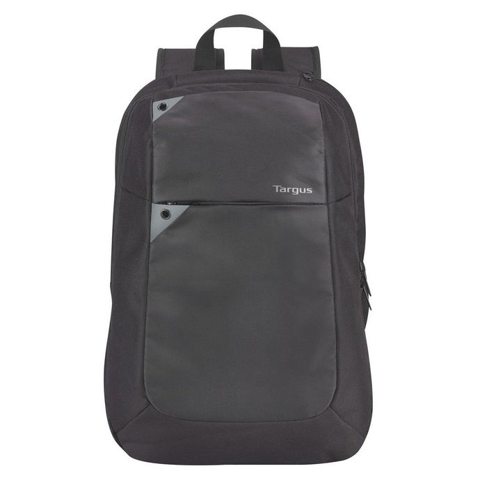 Targus Sac à dos Intellect Noir/Gris pour Ordinateur Portable 15,6 Pouces - Compartiment Matelassé, Poche à Accès Rapide