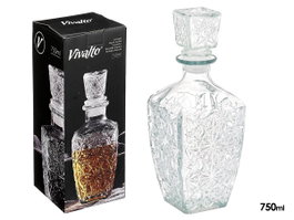 Vivalto Licorera Tallada Estrella en Verre Transparent 750 ml 9 x 24.5 x 9 cm (Set de 12)