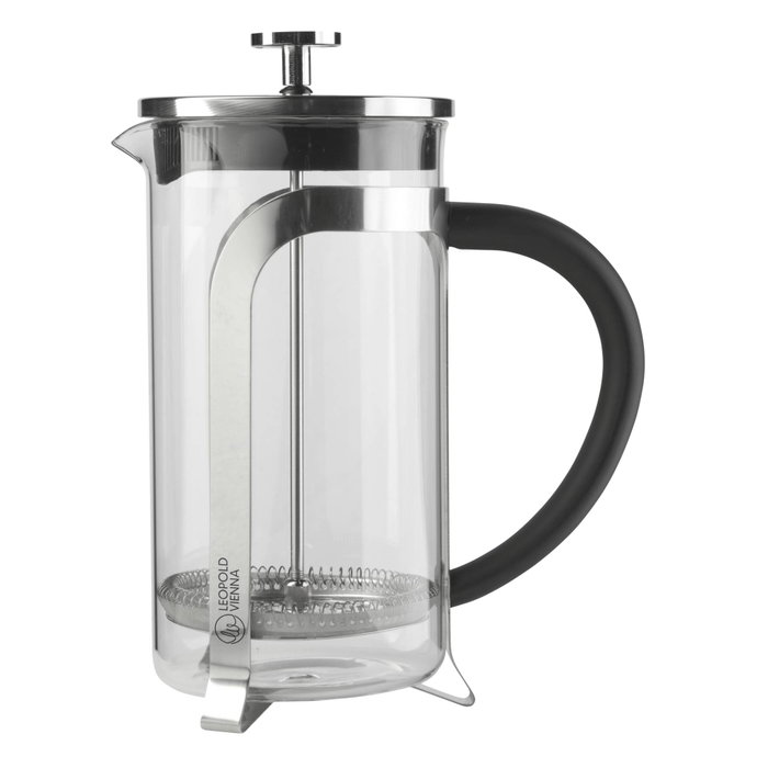 Leopold Vienna Cafetière en verre et acier inox LV01533 Leopold Vienna Cafetière en verre et acier inox LV01533
