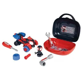 Smoby Mallette d'Outils Spiderman Spidey Spin Box avec Clé à Pipe, Tournevis et Vis pour Enfants à Partir de 3 Ans