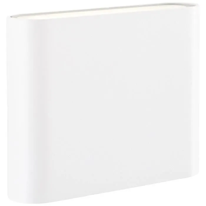 Brilliant WELBIE - Applique murale extérieure en métal et verre blanc avec LED intégrée 7W - Éclairage d'extérieur