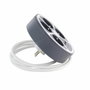 Chacon Multiprise de bureau ronde grise, 4 prises 16A + 2 USB, 1,5 m