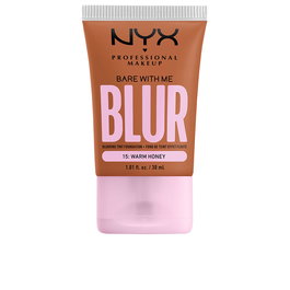 Nyx Professional Make Up BARE WITH ME BLUR Fond de teint #15 Miel Chaud - Fluide Lissant pour Tous Types de Peaux, 30 ml
