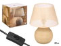 Giftdecor Lampe Rayures Terre 39 cm Céramique Tulle E27 Blanc Terre (Set de 4)