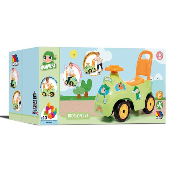 Molto Correpasillos gusy - Porteur bébé évolutif avec lumières et blocs de construction - Dimensions : 55,5 x 24 x 26,5 cm