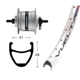 Exal Roue avant 28x1.75 Rodi Airliner avec moyeu dynamo Shimano